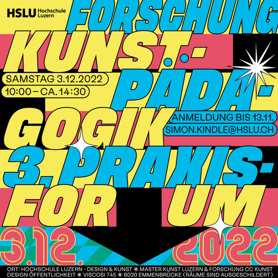 Flyer Praxisforum Forschung Kunstpädagogik HSLU 2022